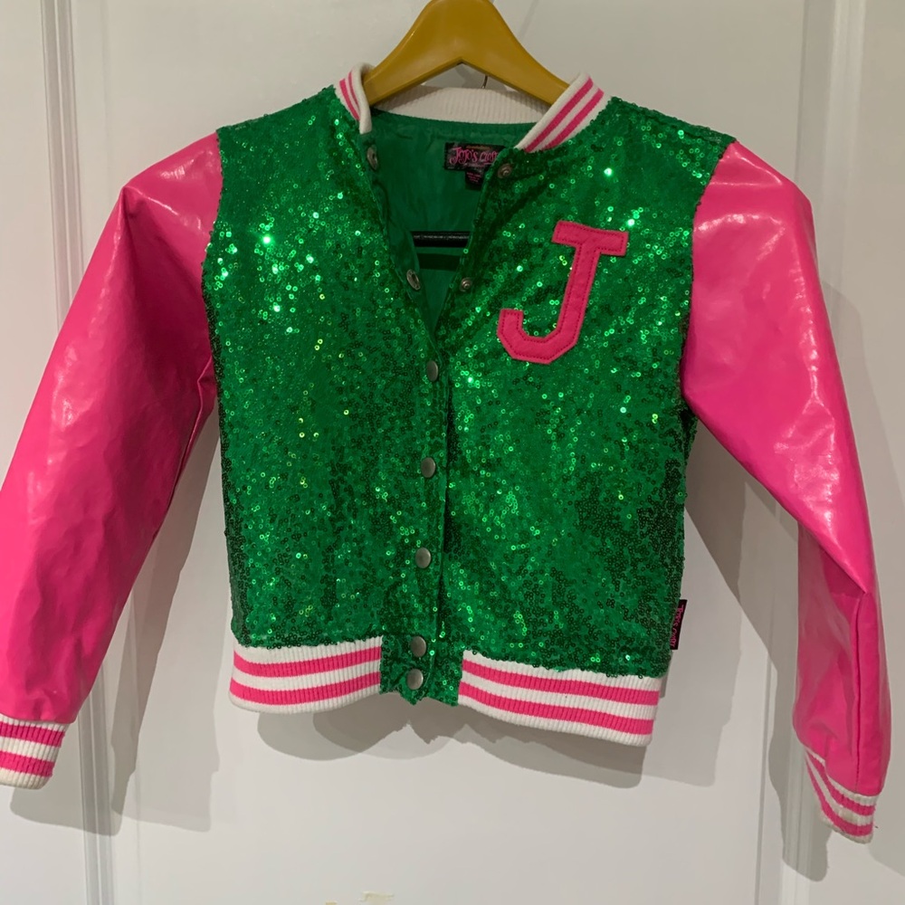 JoJo Green and Pink Dance Jacket with Sequin SparkleA2